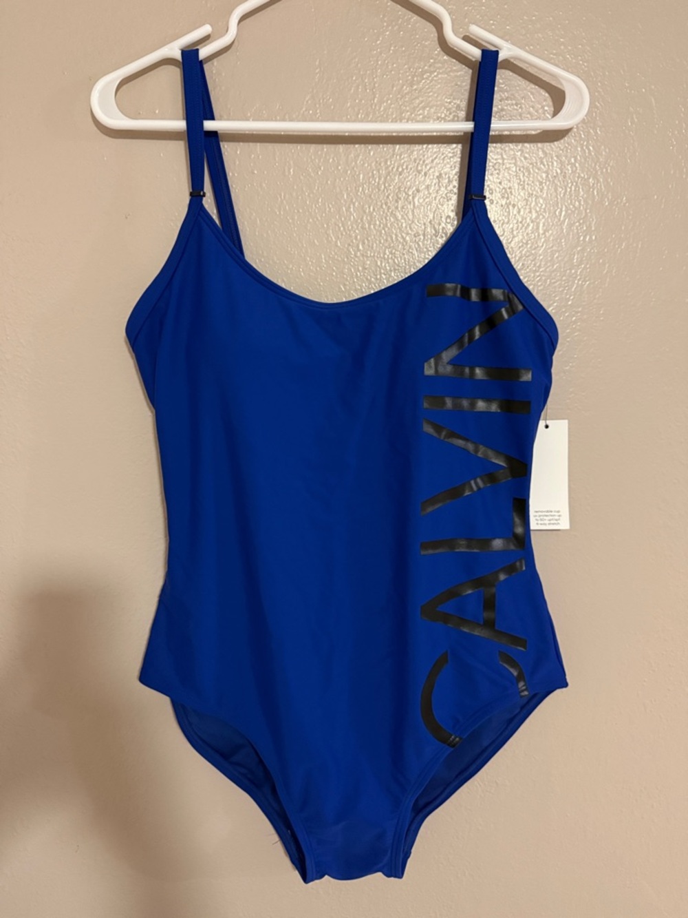 Calvin Klein Cobalt Blue One-Piece Swimsuit with Side Logo
